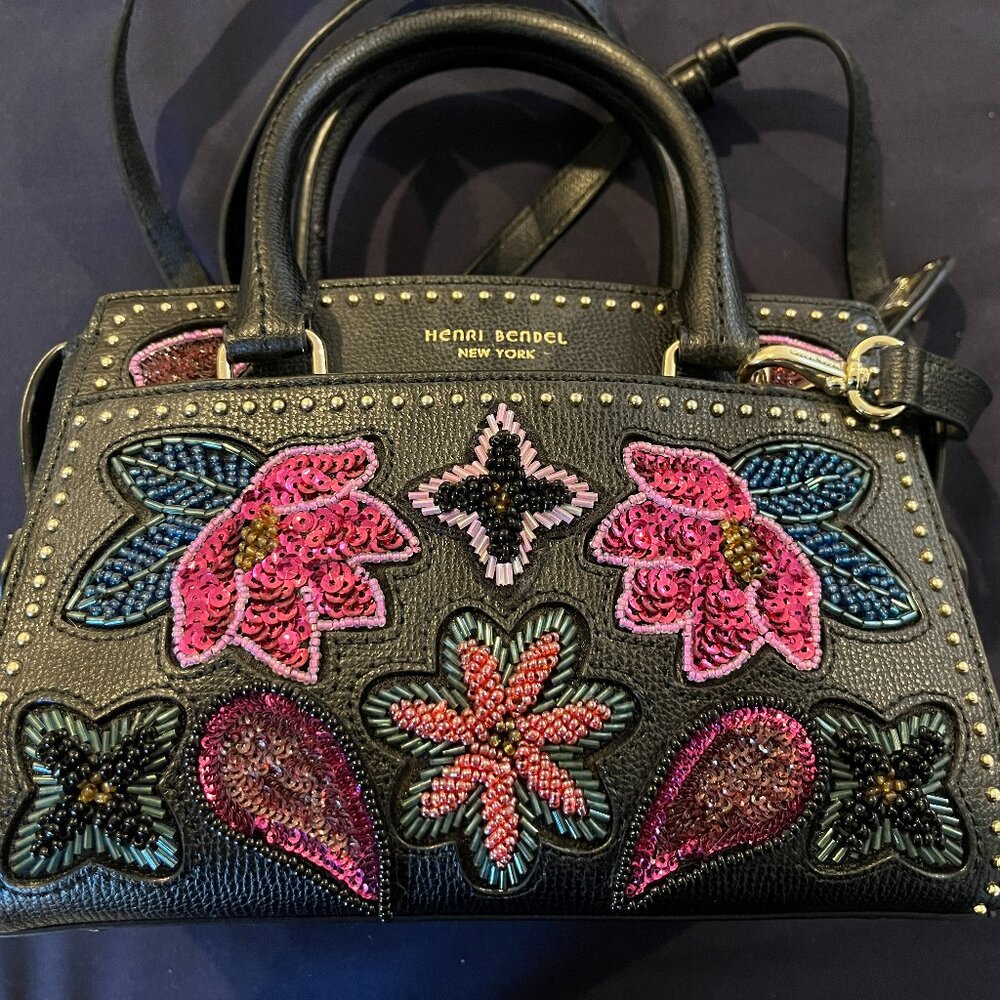 Henri Bendel Embroidered loral Mini Carryall Satchel